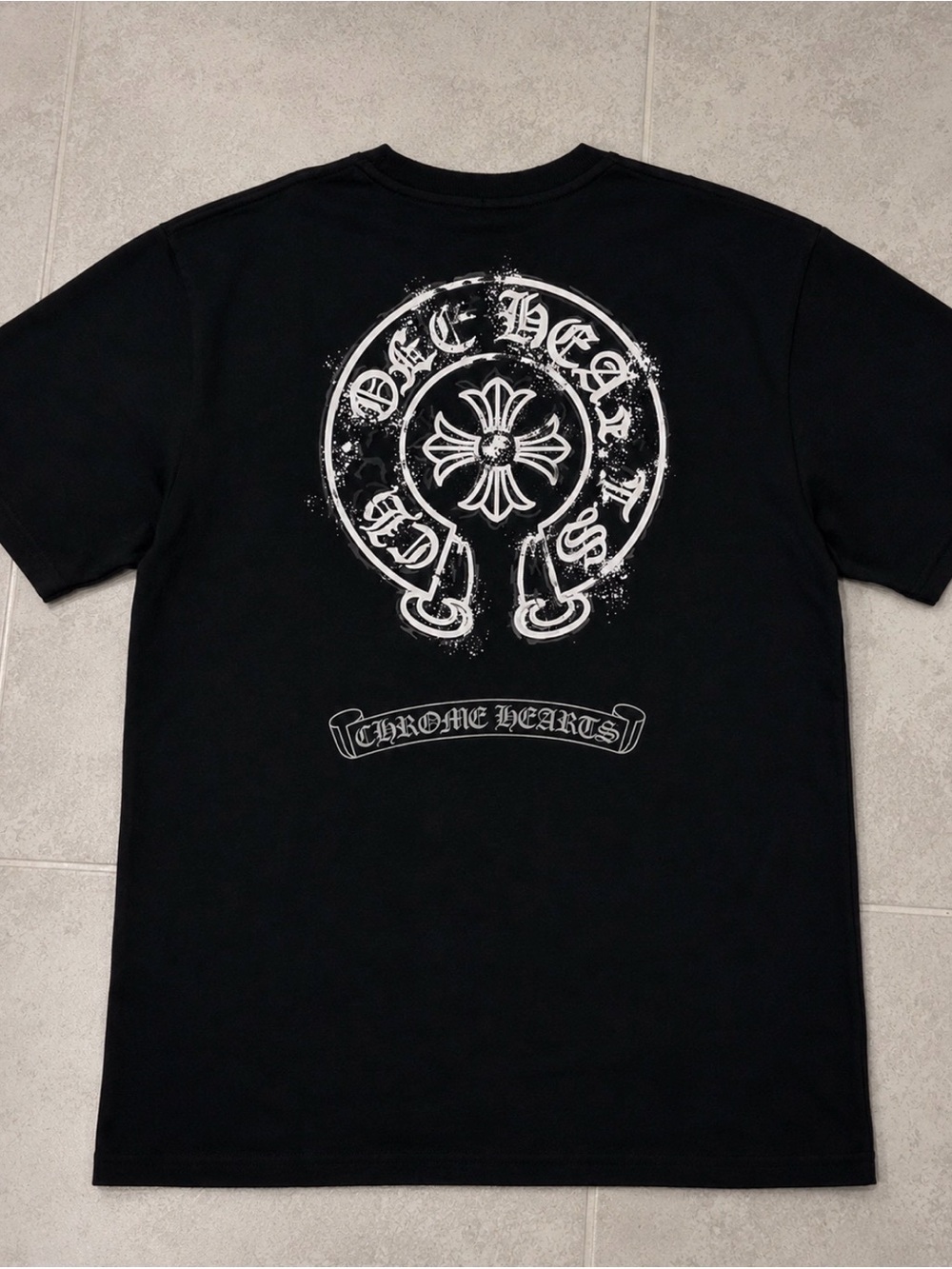Chrome Hearts Black Tee with White Backprint Logo